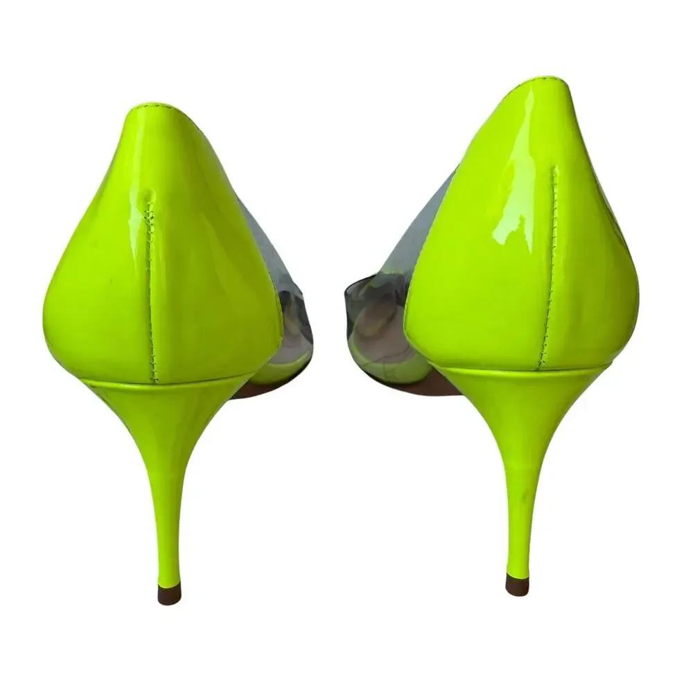 Schutz 250061 Womens Garthy Pointy Toe Pump Neon Yellow Size 8.5 B